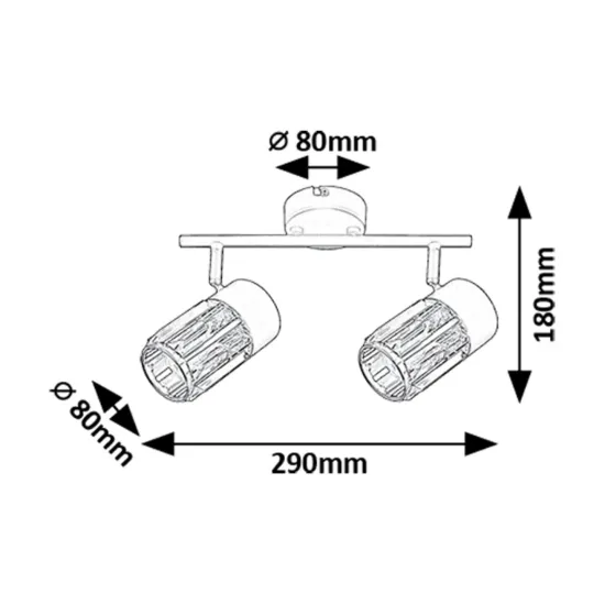 Rábalux Venaro fekete mennyezeti spotlámpa (RAB-73060) E14 2 izzós IP20