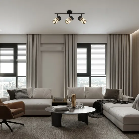 Rábalux Venaro fekete mennyezeti spotlámpa (RAB-73061) E14 3 izzós IP20