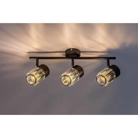 Rábalux Venaro fekete mennyezeti spotlámpa (RAB-73061) E14 3 izzós IP20