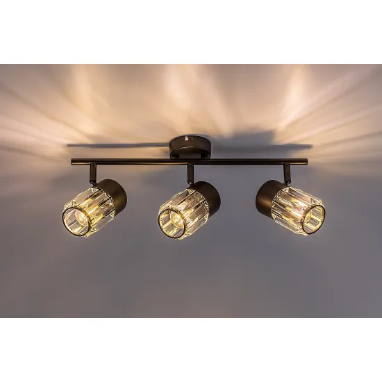 Rábalux Venaro fekete mennyezeti spotlámpa (RAB-73061) E14 3 izzós IP20