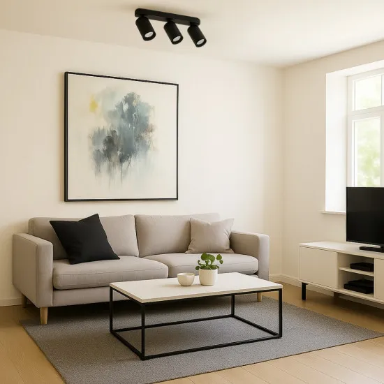 Rábalux Yorli fekete mennyezeti spotlámpa (RAB-73083) GU10 3 izzós IP20