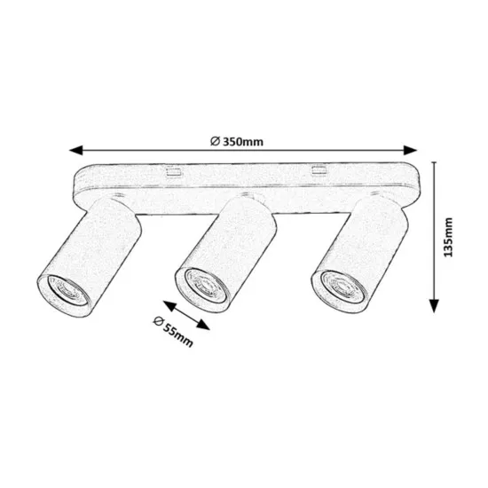 Rábalux Yorli fekete mennyezeti spotlámpa (RAB-73083) GU10 3 izzós IP20