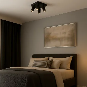 Rábalux Yorli fekete mennyezeti spotlámpa (RAB-73084) GU10 4 izzós IP20