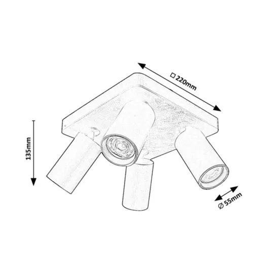 Rábalux Yorli fekete mennyezeti spotlámpa (RAB-73084) GU10 4 izzós IP20