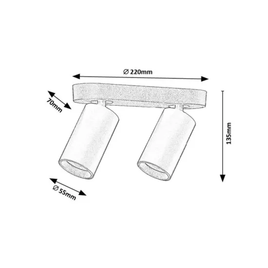 Rábalux Yorli fehér mennyezeti spotlámpa (RAB-73086) GU10 2 izzós IP20