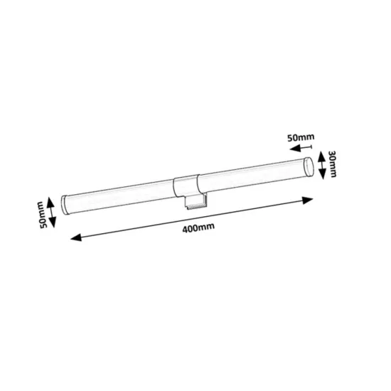 Rábalux Zain fekete fürdőszobai LED tükörmegvilágító lámpa (RAB-75043) LED 1 izzós IP44