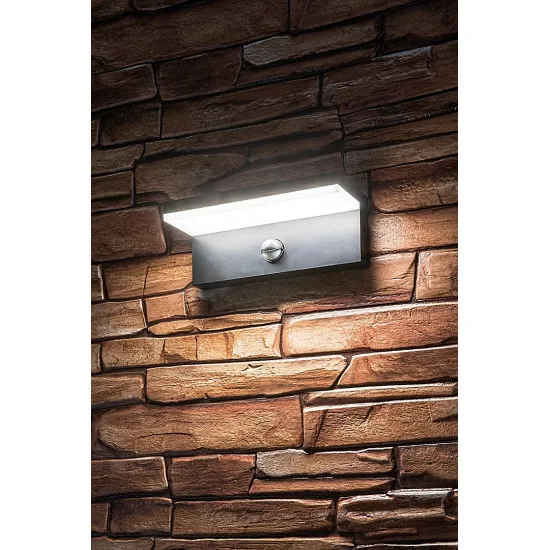 Rábalux Zaragoza fekete mozgásérzékelős LED kültéri fali lámpa (RAB-77115) LED 1 izzós IP54