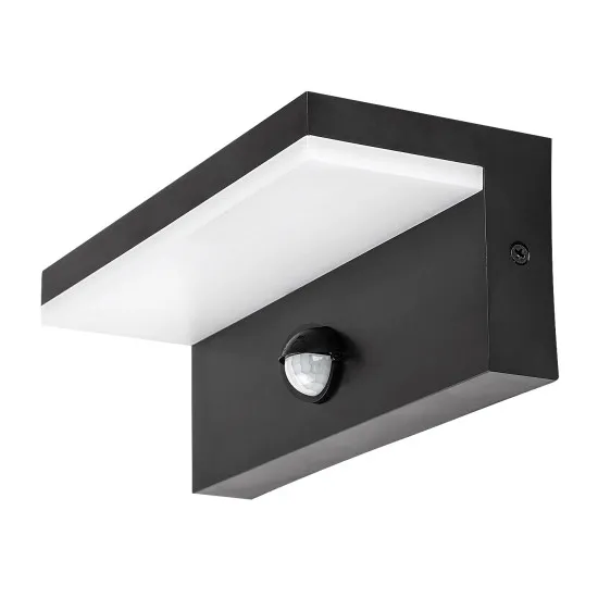 Rábalux Zaragoza fekete mozgásérzékelős LED kültéri fali lámpa (RAB-77115) LED 1 izzós IP54