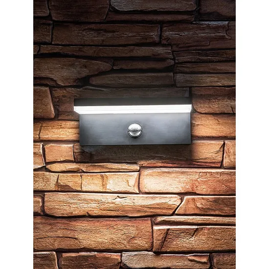 Rábalux Zaragoza fekete mozgásérzékelős LED kültéri fali lámpa (RAB-77115) LED 1 izzós IP54