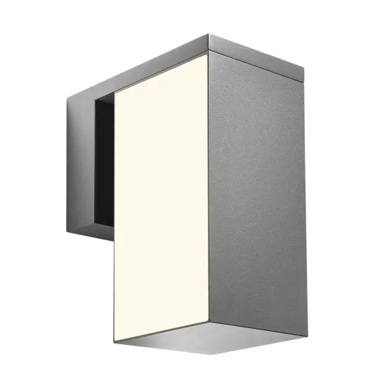 Redo Kub sötétszürke vízvédett LED kültéri fali lámpa (RED-90719) LED 1 izzós IP54