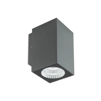 Redo Quad sötétszürke vízvédett LED kültéri fali lámpa (RED-90814) LED 1 izzós IP65