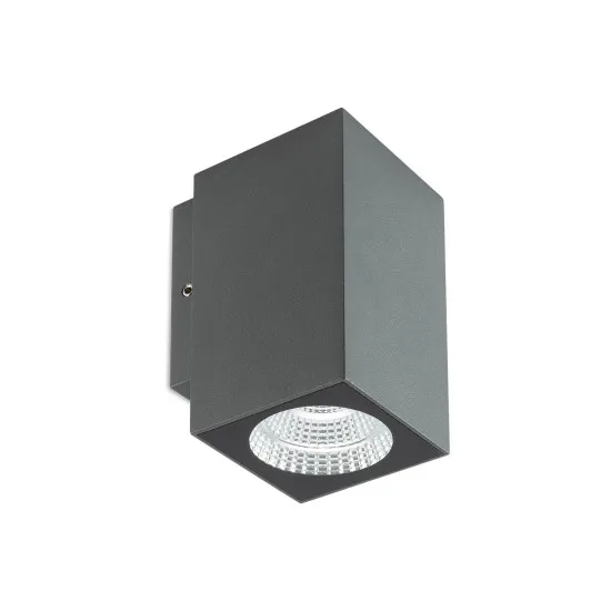 Redo Quad sötétszürke vízvédett LED kültéri fali lámpa (RED-90814) LED 1 izzós IP65