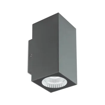 Redo Quad sötétszürke vízvédett LED kültéri fali lámpa (RED-90817) LED 2 izzós IP65