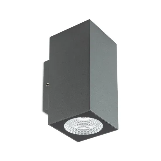 Redo Quad sötétszürke vízvédett LED kültéri fali lámpa (RED-90817) LED 2 izzós IP65