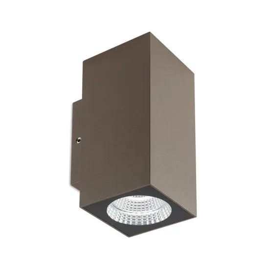 Redo Quad sötétbarna vízvédett LED kültéri fali lámpa (RED-90818) LED 2 izzós IP65