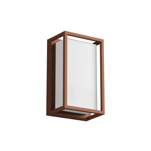 Redo Quadris corten-fehér vízvédett LED kültéri fali lámpa (RED-90746) LED 1 izzós IP54