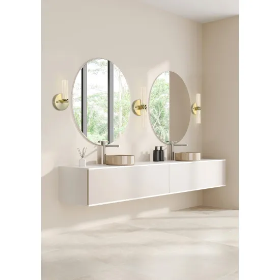 Searchlight Aberdeen sárgaréz fürdőszobai LED fali lámpa (SL-10372SB) LED 2 izzós IP44