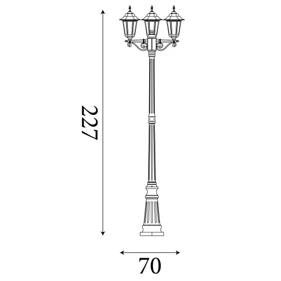Searchlight Alex fekete kültéri állólámpa (SL-82540BK) E27 3 izzós IP44