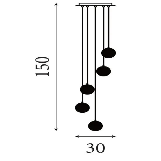 Searchlight Allure króm LED függesztett lámpa (SL-51481-5CC) LED 5 izzós IP20