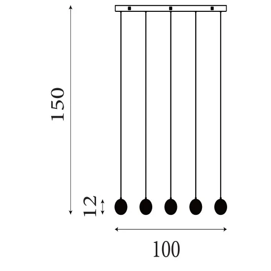 Searchlight Allure sárgaréz LED függesztett lámpa (SL-51485-5SB) LED 5 izzós IP20