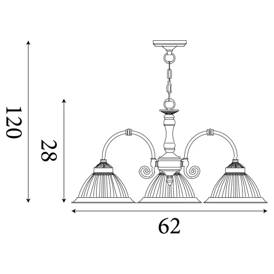Searchlight American diner bronz csillár (SL-9343-3) E27 3 izzós