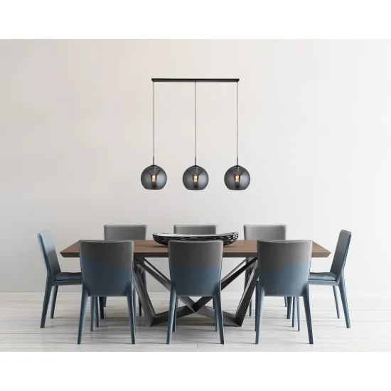 Searchlight Amsterdam fekete-füstszínű függesztett lámpa (SL-1023-3SM) E27 3 izzós IP20