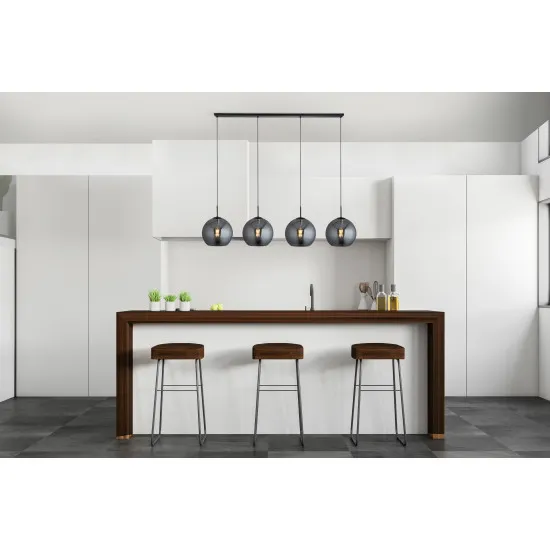 Searchlight Amsterdam fekete-füstszínű függesztett lámpa (SL-1024-4SM) E27 4 izzós IP20