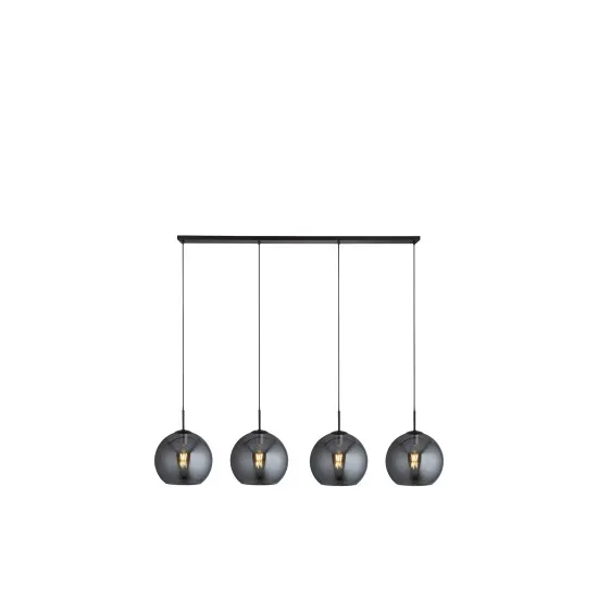 Searchlight Amsterdam fekete-füstszínű függesztett lámpa (SL-1024-4SM) E27 4 izzós IP20