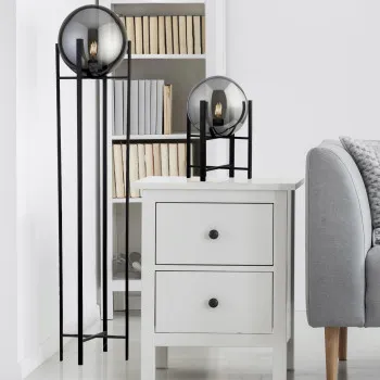 Searchlight Amsterdam fekete-füstszínű állólámpa (SL-1030-1SM) E27 1 izzós IP20