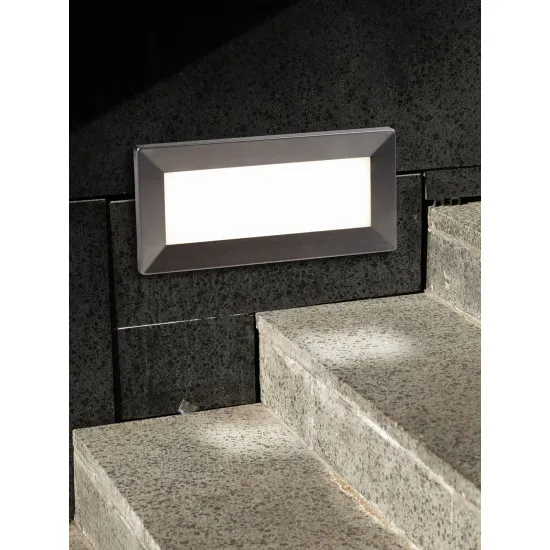 Searchlight Ankle ezüst LED kültéri falba építhető lámpa (SL-0762) LED 1 izzós IP65