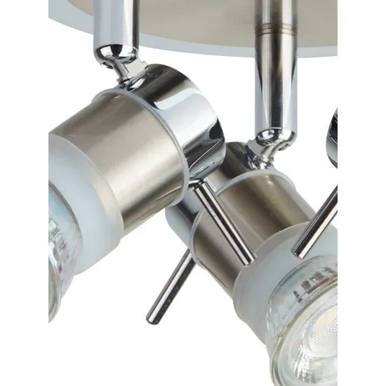 Searchlight Aries króm-ezüst fürdőszobai mennyezeti spotlámpa (SL-7443CC-LED) GU10 3 izzós IP44