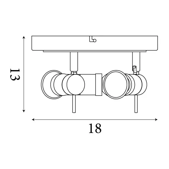 Searchlight Aries króm-ezüst fürdőszobai mennyezeti spotlámpa (SL-7443CC-LED) GU10 3 izzós IP44
