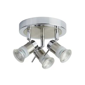 Searchlight Aries króm-ezüst fürdőszobai mennyezeti spotlámpa (SL-7443CC-LED) GU10 3 izzós IP44