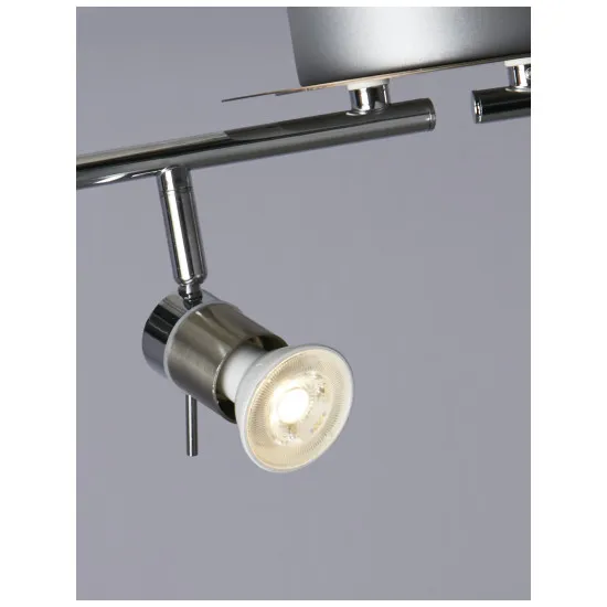 Searchlight Aries króm-ezüst fürdőszobai mennyezeti spotlámpa (SL-7444CC-LED) GU10 4 izzós IP44