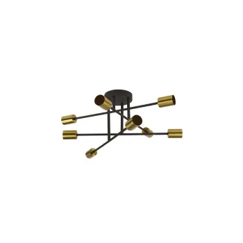 Searchlight Armstrong fekete-sárgaréz mennyezeti lámpa (SL-8048-8BK) E27 8 izzós IP20