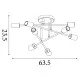 Searchlight Armstrong fekete-sárgaréz mennyezeti lámpa (SL-8048-8BK) E27 8 izzós IP20