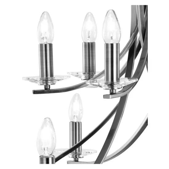 Searchlight ASCONA ezüst csillár (SL-41612-12SS) E14 12 izzós