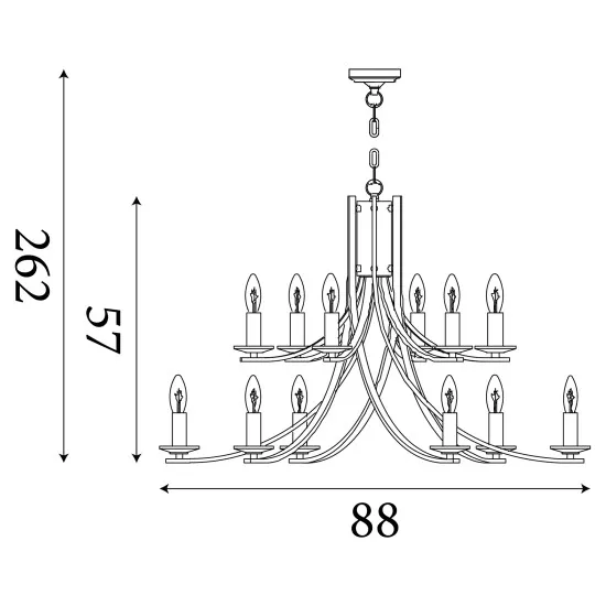 Searchlight ASCONA ezüst csillár (SL-41612-12SS) E14 12 izzós