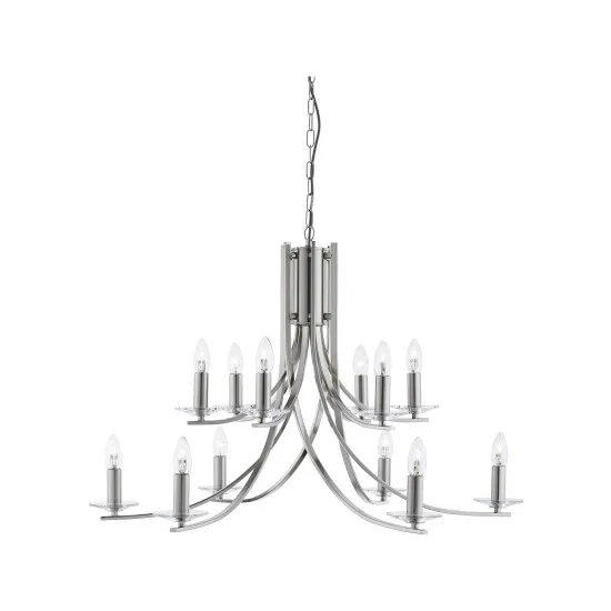 Searchlight ASCONA ezüst csillár (SL-41612-12SS) E14 12 izzós