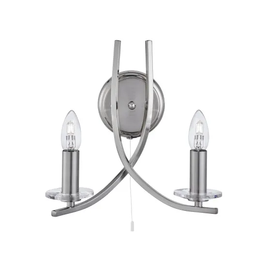 Searchlight ASCONA ezüst falikar (SL-4162-2SS) E14 2 izzós