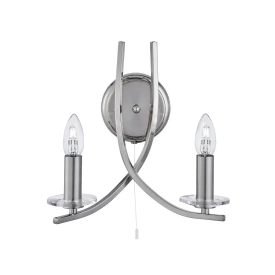 Searchlight ASCONA ezüst falikar (SL-4162-2SS) E14 2 izzós