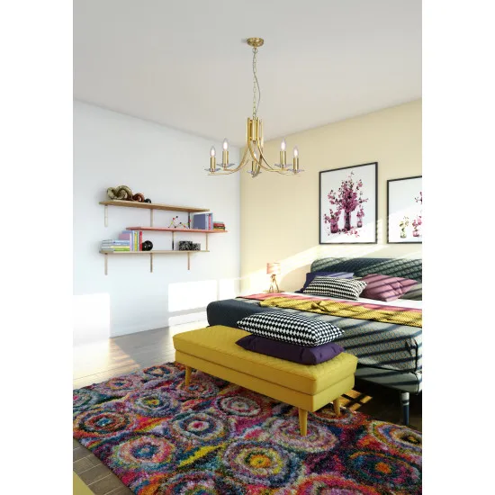 Searchlight Ascona sárgaréz csillár (SL-4165-5SB) E14 5 izzós IP20