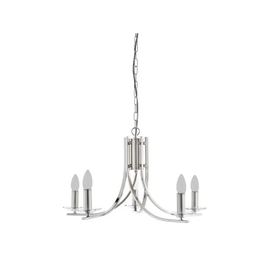 Searchlight ASCONA ezüst csillár (SL-4165-5SS) E14 5 izzós