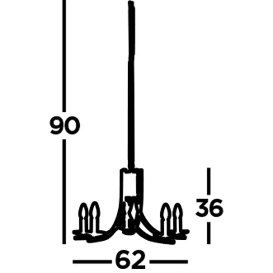 Searchlight ASCONA ezüst csillár (SL-4165-5SS) E14 5 izzós