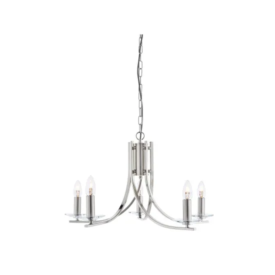 Searchlight ASCONA ezüst csillár (SL-4165-5SS) E14 5 izzós