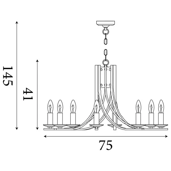Searchlight Ascona sárgaréz csillár (SL-4168-8AB) E14 8 izzós IP20