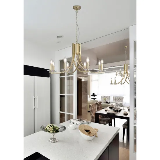 Searchlight Ascona sárgaréz csillár (SL-4168-8SB) E14 8 izzós IP20