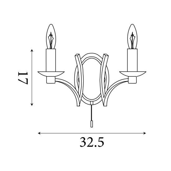 Searchlight Ascot króm falikar (SL-41312-2CC) E14 2 izzós IP20