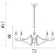 Searchlight Ascot króm csillár (SL-41312-8CC) E14 8 izzós IP20