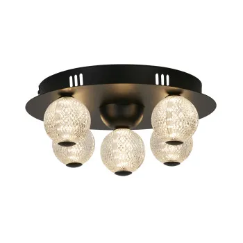 Searchlight Asteroid fekete LED mennyezeti lámpa (SL-20923BK) LED 5 izzós IP20